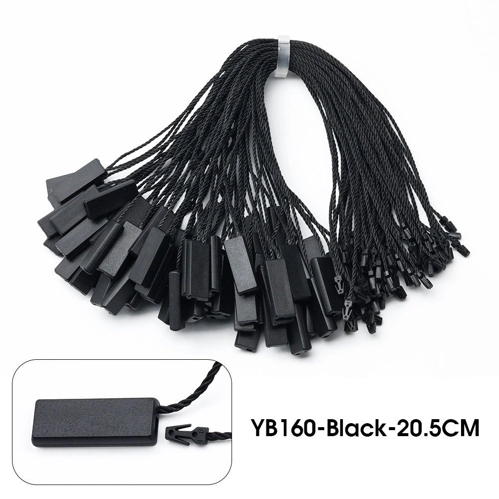 Degradable PLA Disposable Hand Wearing Rope Hanging Grain Children′ S Clothing Trademark Logo Black Rectangular Tag Rope