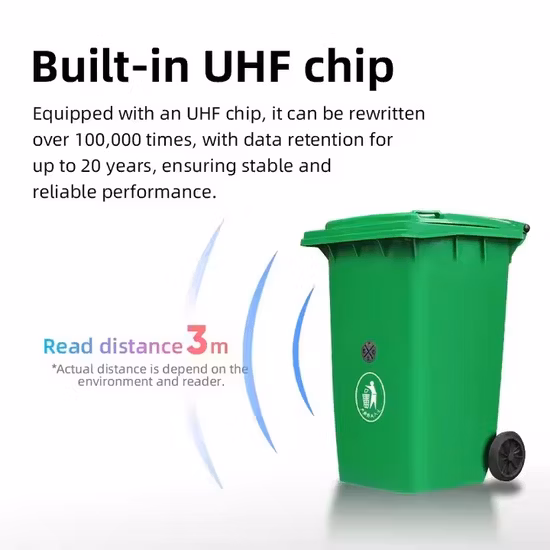 Étiquette de Classification des déchets en plastique, étanche, gestion urbaine intelligente, vis sans fin RFID